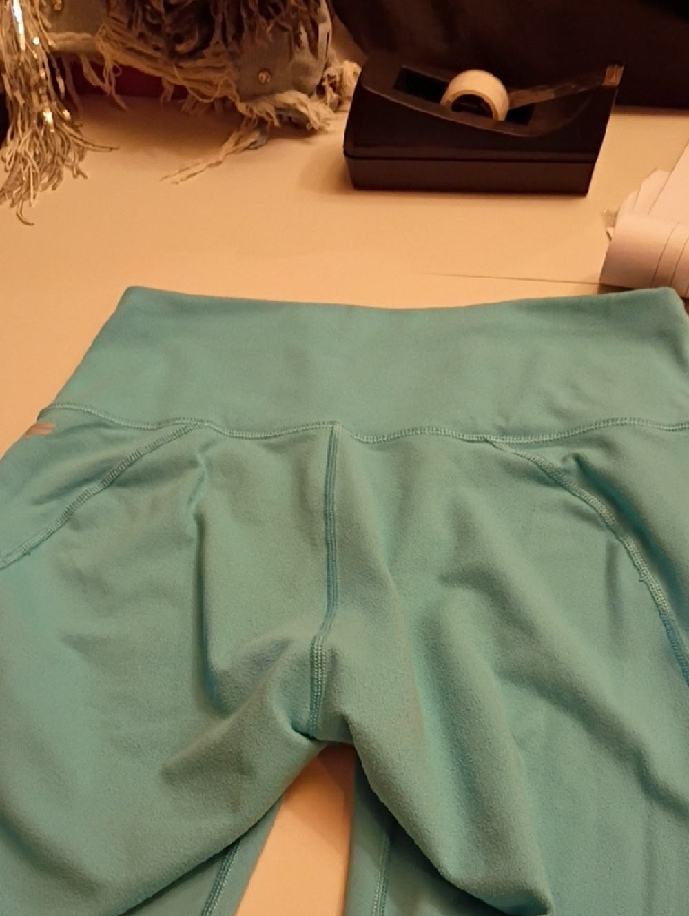 Fabletics Teal Capri-Length Leggings - Picture 6 of 7